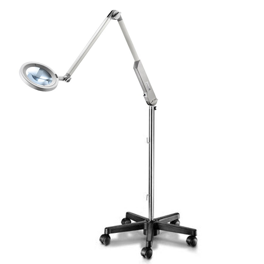 Lente d'ingrandimento OPTICLUX con luce LED/Wood - Soffitto o Stativo con ruote